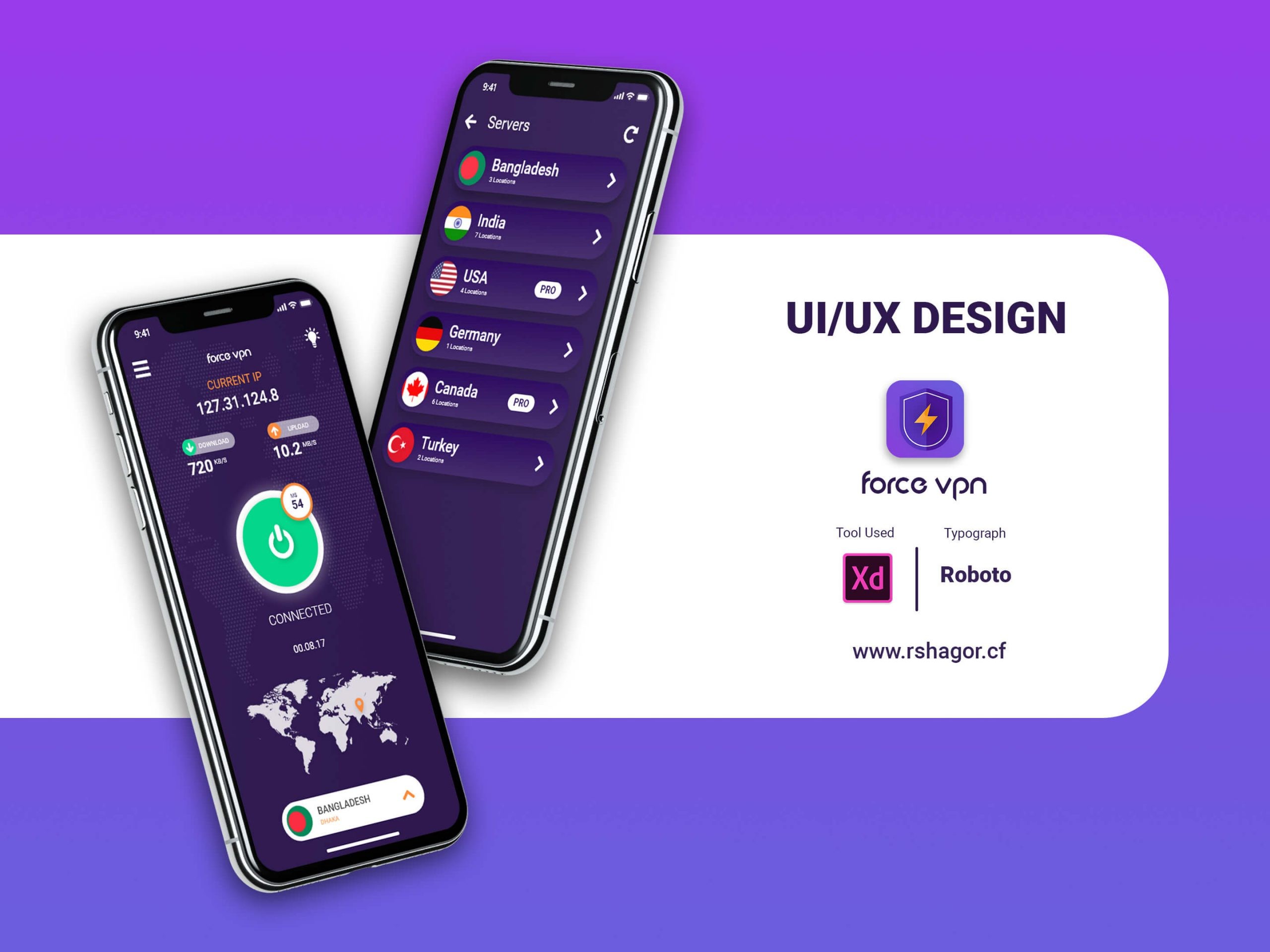 VPN App UI/UX Design