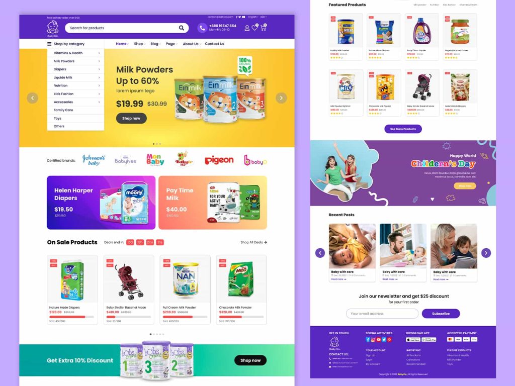 Baby Shop E-commerce Website UI Design | rshagor.com
