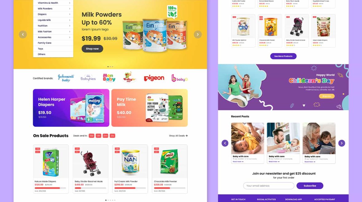 Baby Shop E-commerce Website UI Design
